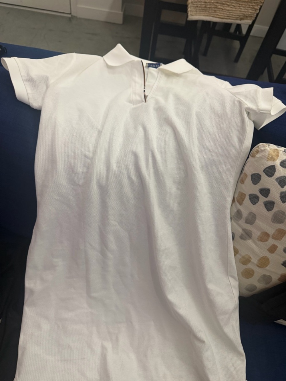 Burberry White Polo Zip Collar dress